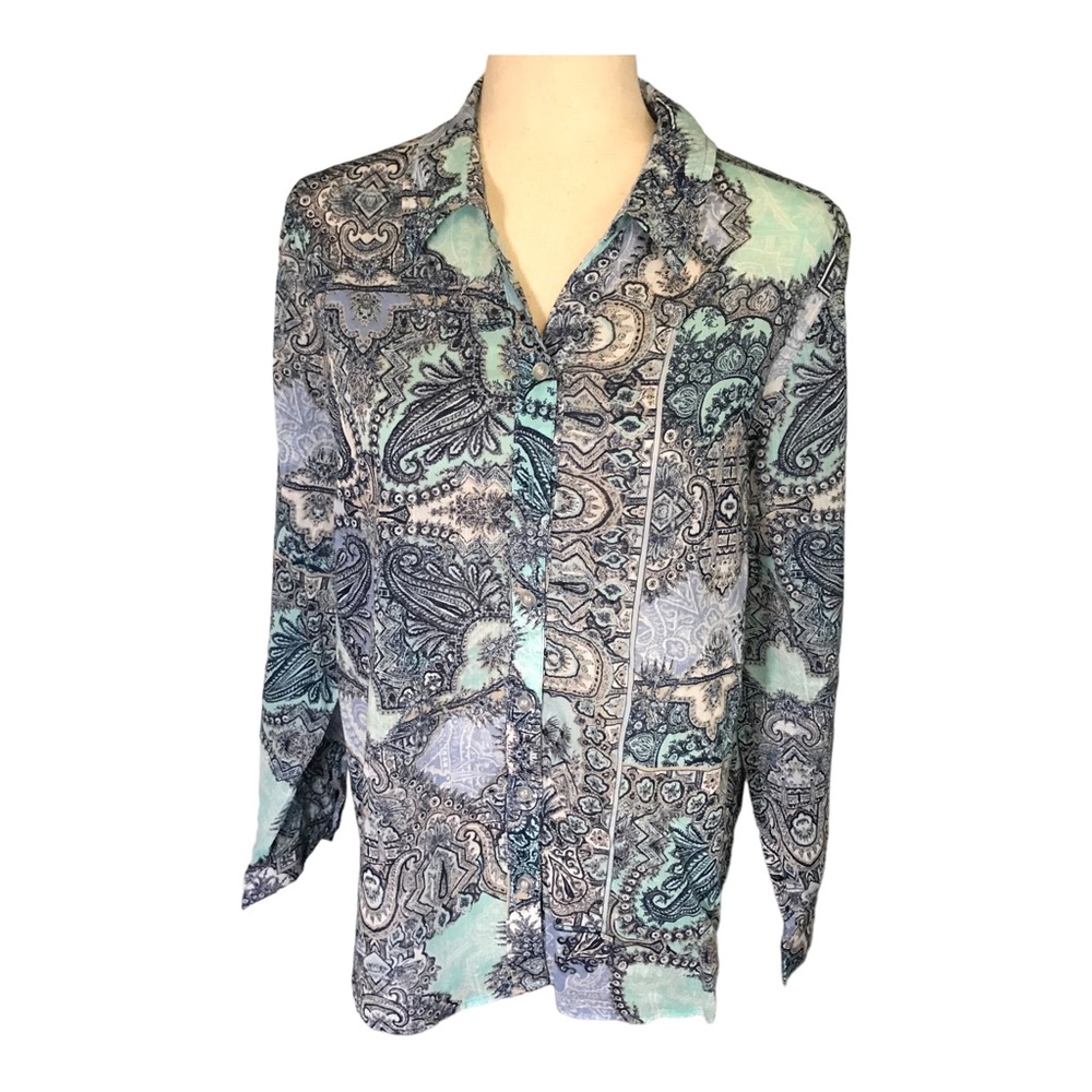 Chico’s Split Tail Cotton Blouse